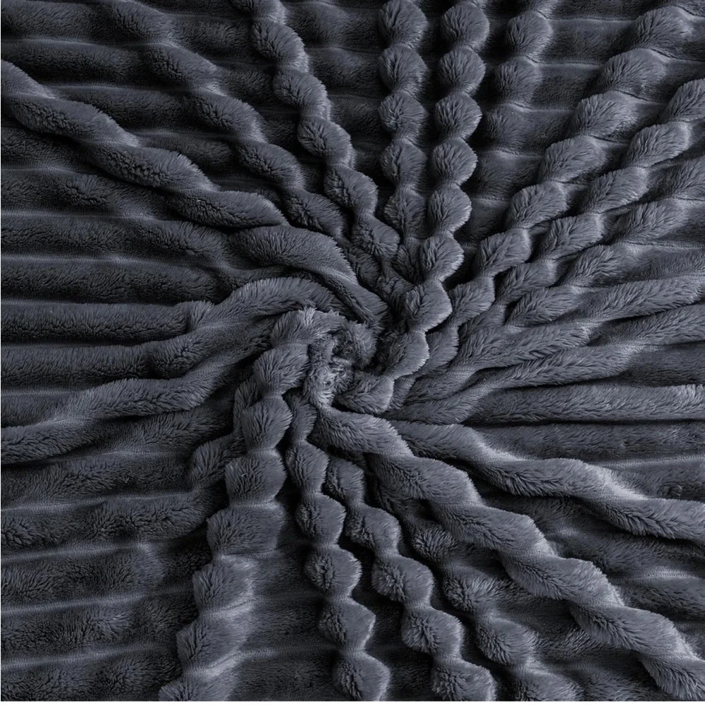 Super Soft Throw Blanket for Couch 3D Striped Jacquard Design Lightweight 50x60”